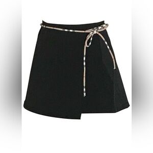 BURBERRY London Black Wrap Coverup Swim Skirt, Size MEDIUM